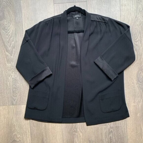 Aritzia Babaton Black Oversized Blazer Kimono Open front Unstructured Size XS - Picture 4 of 16